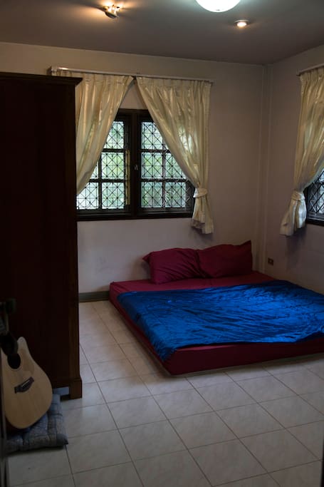 The air conditioned room with an en suite bathroom.