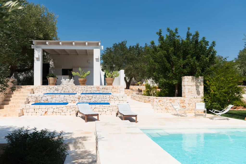 Vista patio e piscina