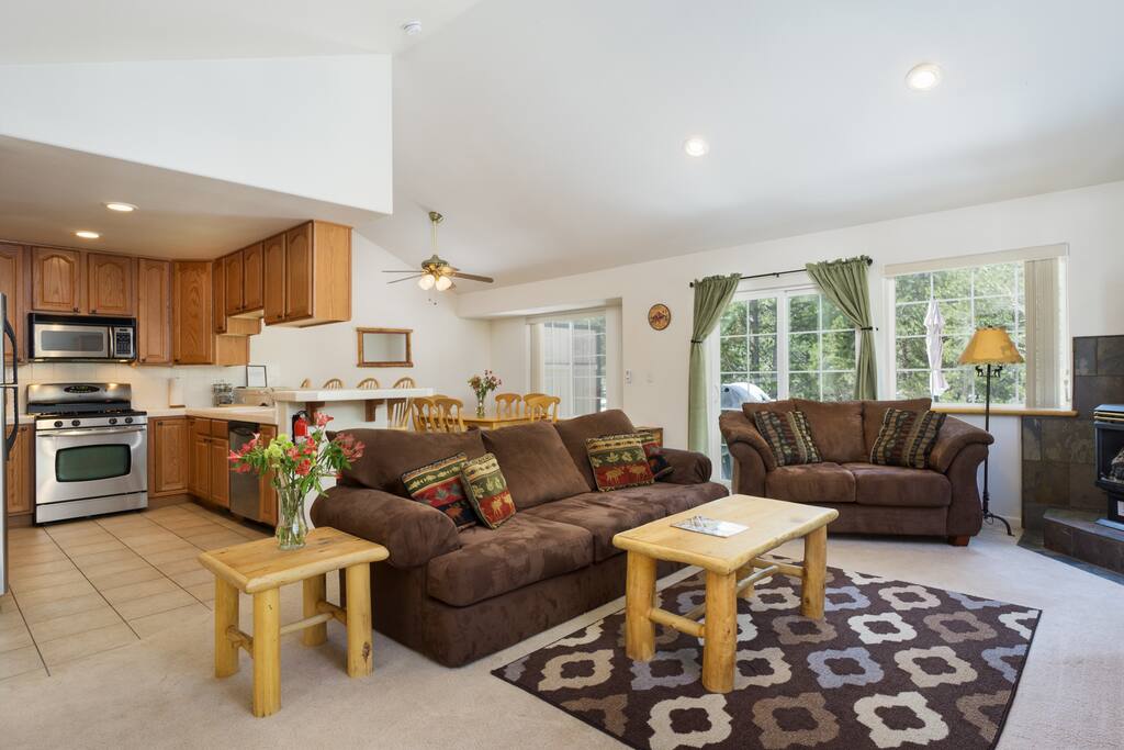 Open living room with bright windows