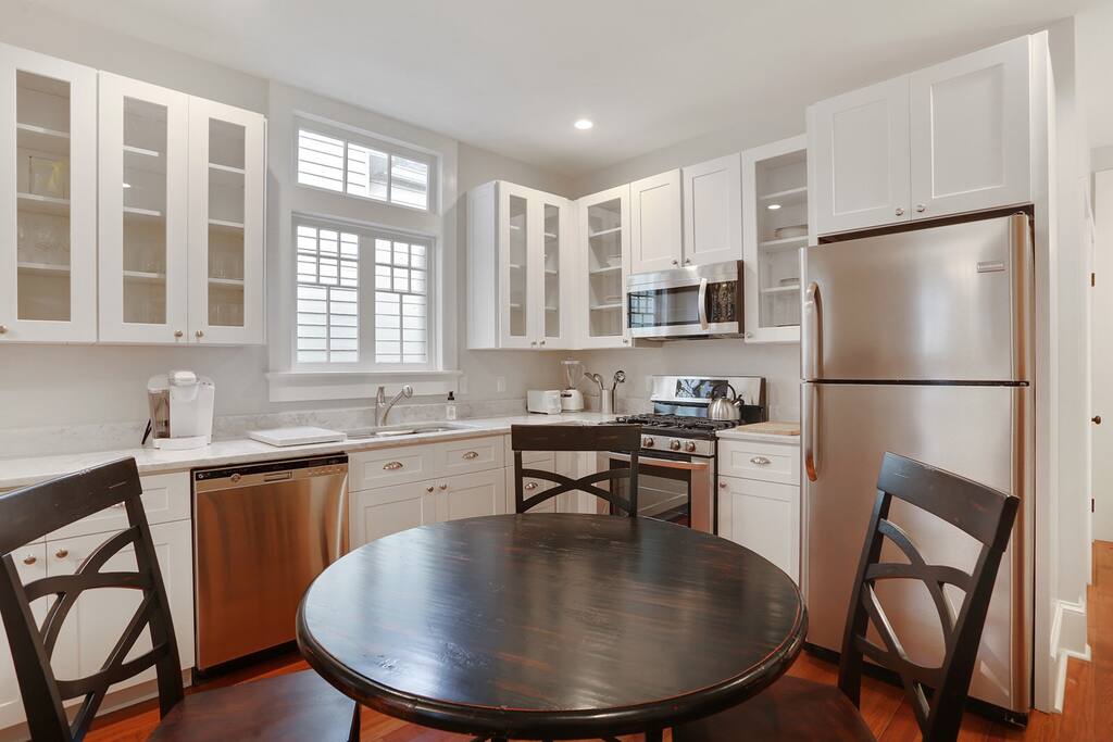 All the modern conveniences to prepare a morning cup of coffee or a three course meal.