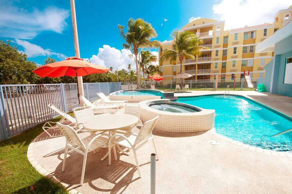 Pools for adults and kids, plus a jacuzzi