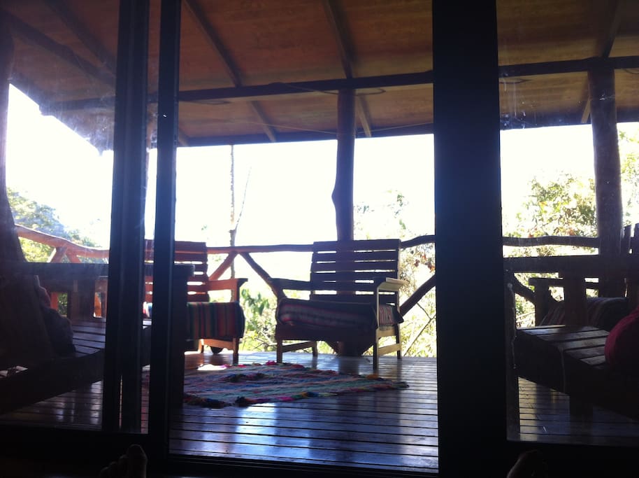 The large balcony over looking the jungle