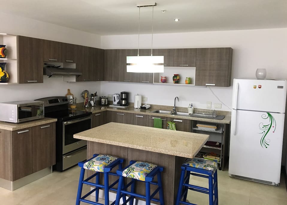 Open space kitchen, fully equipped