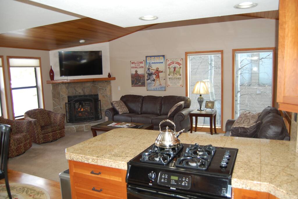 View from the kitchen, a very open floor plan.