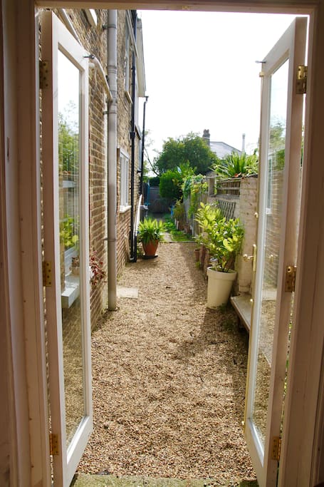 French windows from lounge to garden