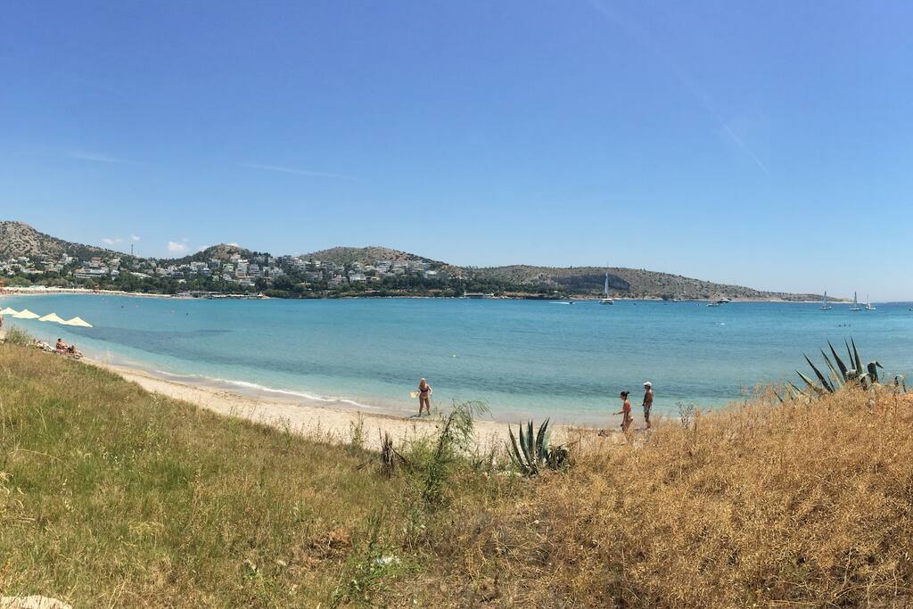 Beach located 2 mins walk