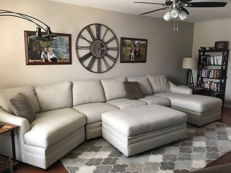 Large sectional couch can easily sleep 2