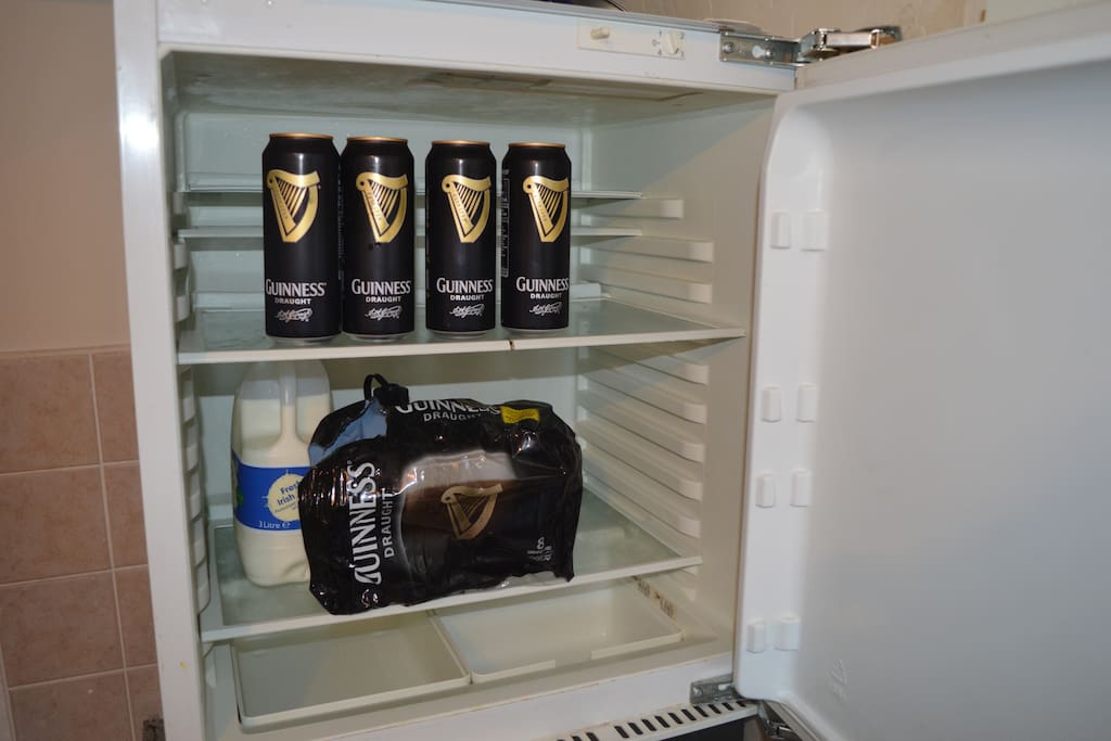 Our fridge is constantly full of Guiness. Start your holiday the Irish way with a traditional can of the famous black stuff