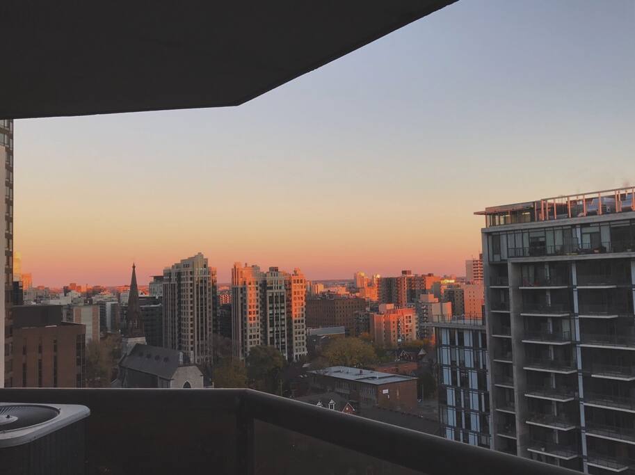 Enjoy spectacular sunsets on oversized, south-facing balcony.