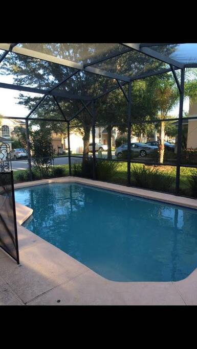 Beautiful heated pool right outside back door
