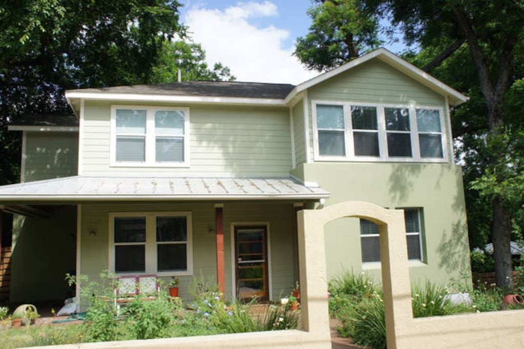 Front of house, veggie and flower garden