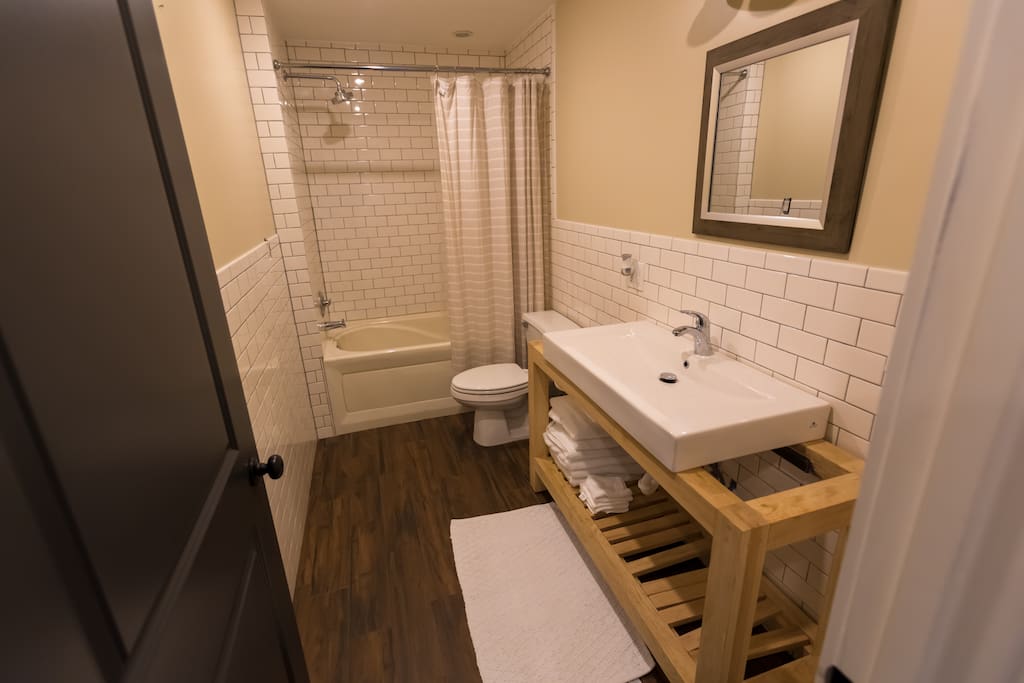 Your bathroom is located just down the hall, a full counter top sink and jacuzzi tub & shower.