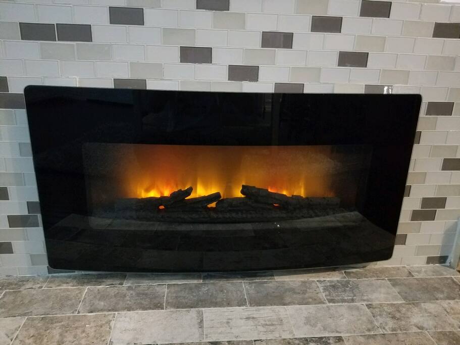 Close up of the electric fireplace