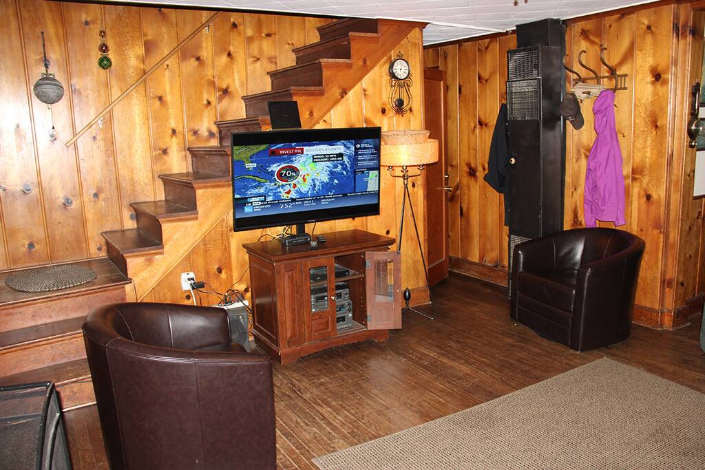 Knotty pine in living area