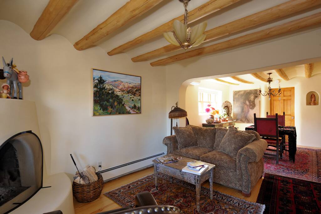 Beautiful decorated living room with comfy couch