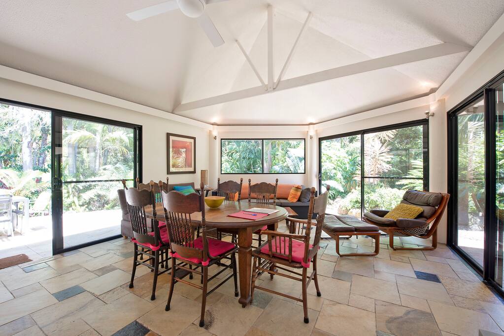 Bright dining and lounge area