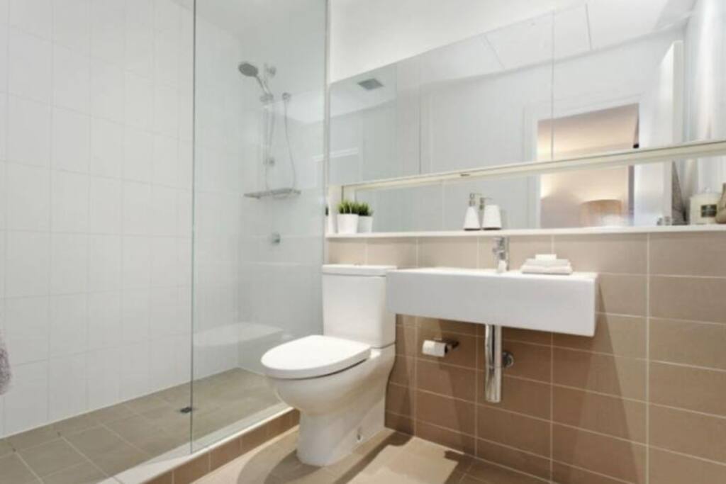 Very large and bright bathroom