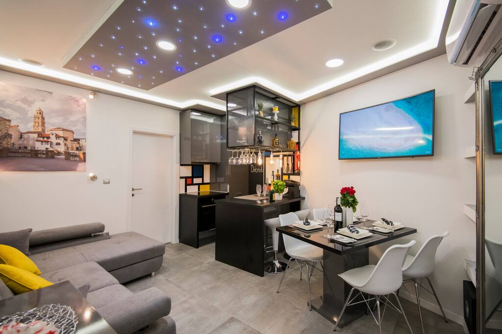 living room and kitchen