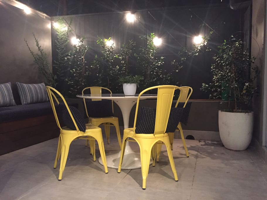 Summer evening ambience with daybed