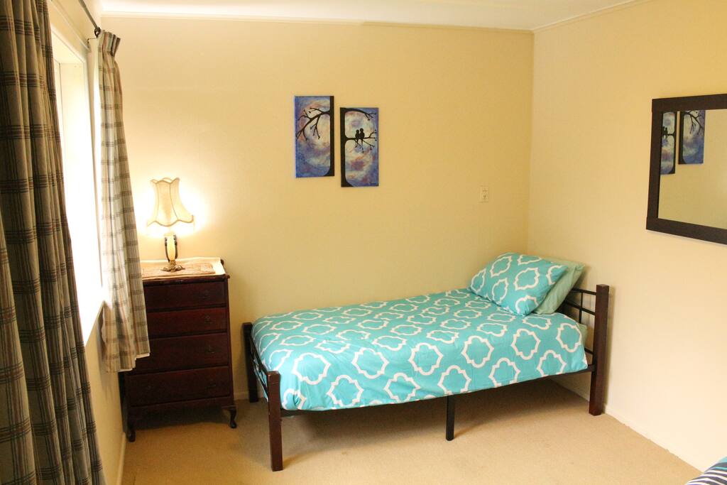 Twin share room with garden view.