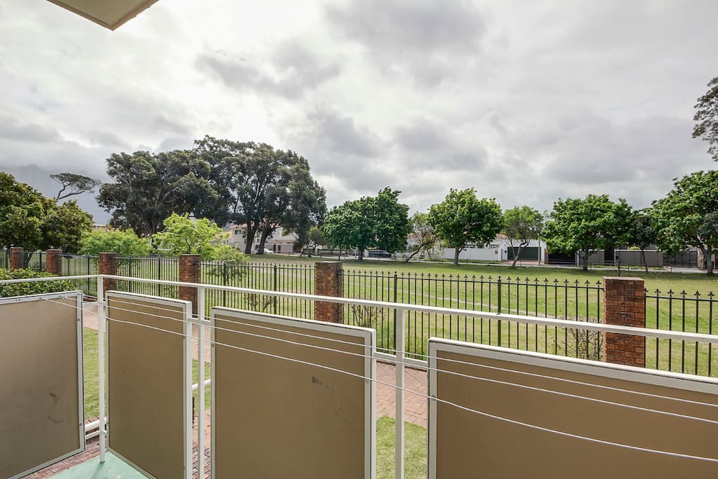 View of the park from the balcony
