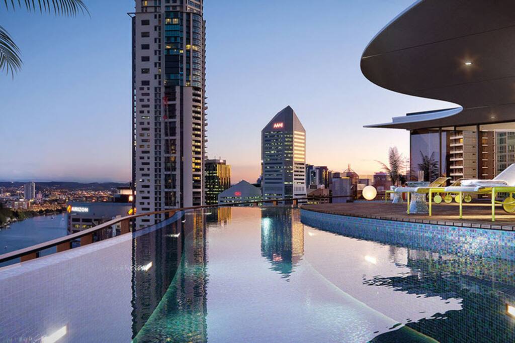 Pool at dusk