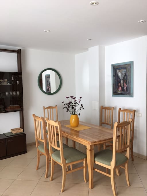 The first floor - large living room, dining table