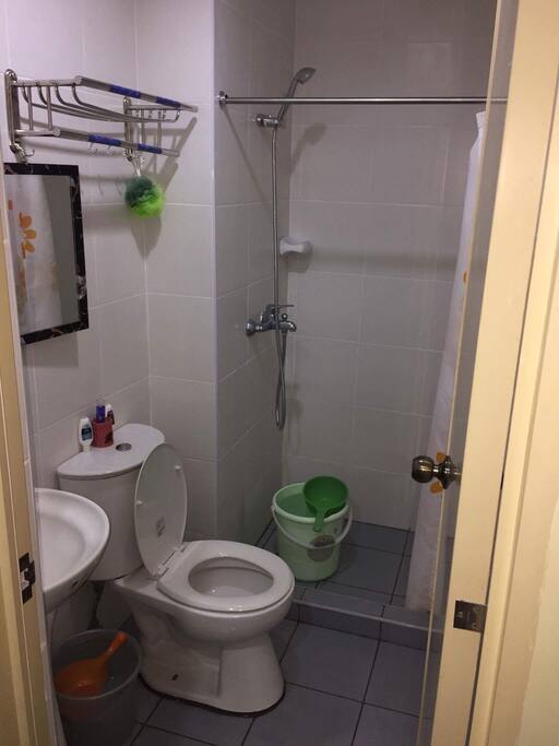 Bathroom with shower.