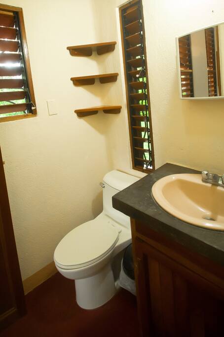 Bathroom with hot shower