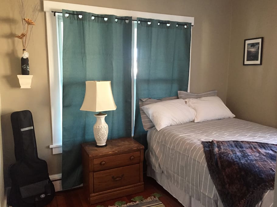 This cozy, quiet bedroom comes with a full size memory foam mattress and down alternative comforter, exclusively used for guests.