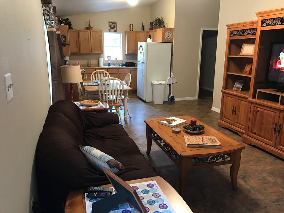 Living area and kitchen
