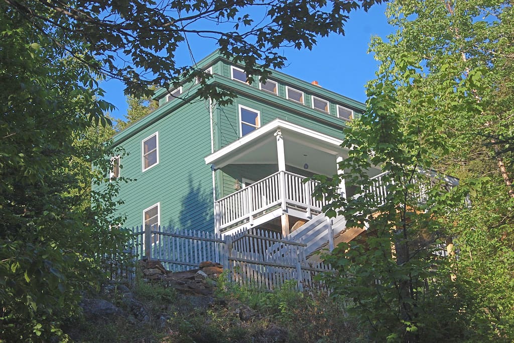 View of the main house from below the bluff