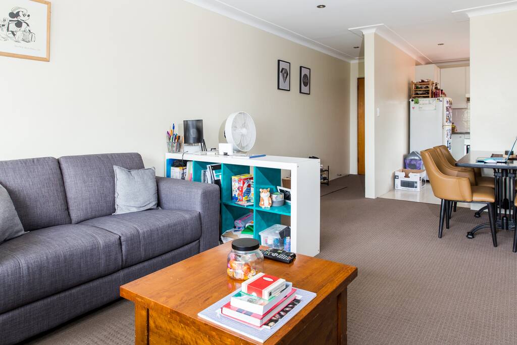 Spacious interior living room and dining area