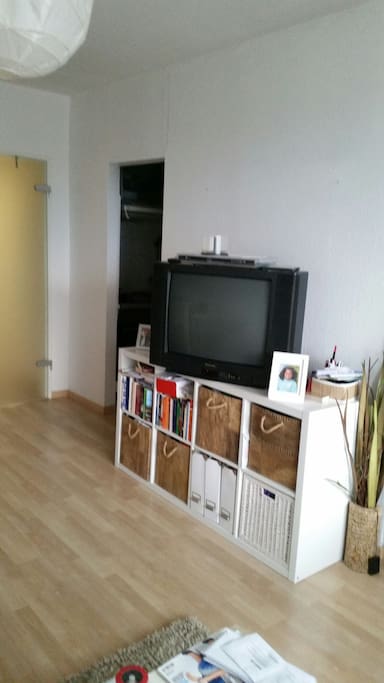 Living room with cable TV