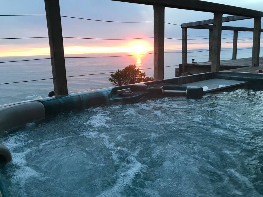 Your sunset view from your luxurious sunken spa.
