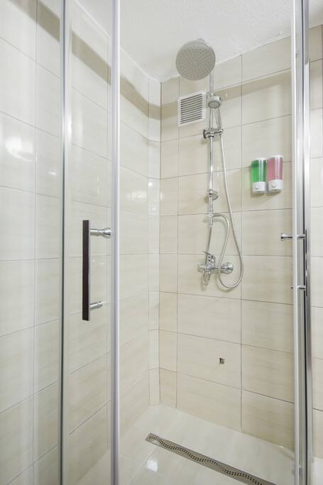 Shower cabin in the room