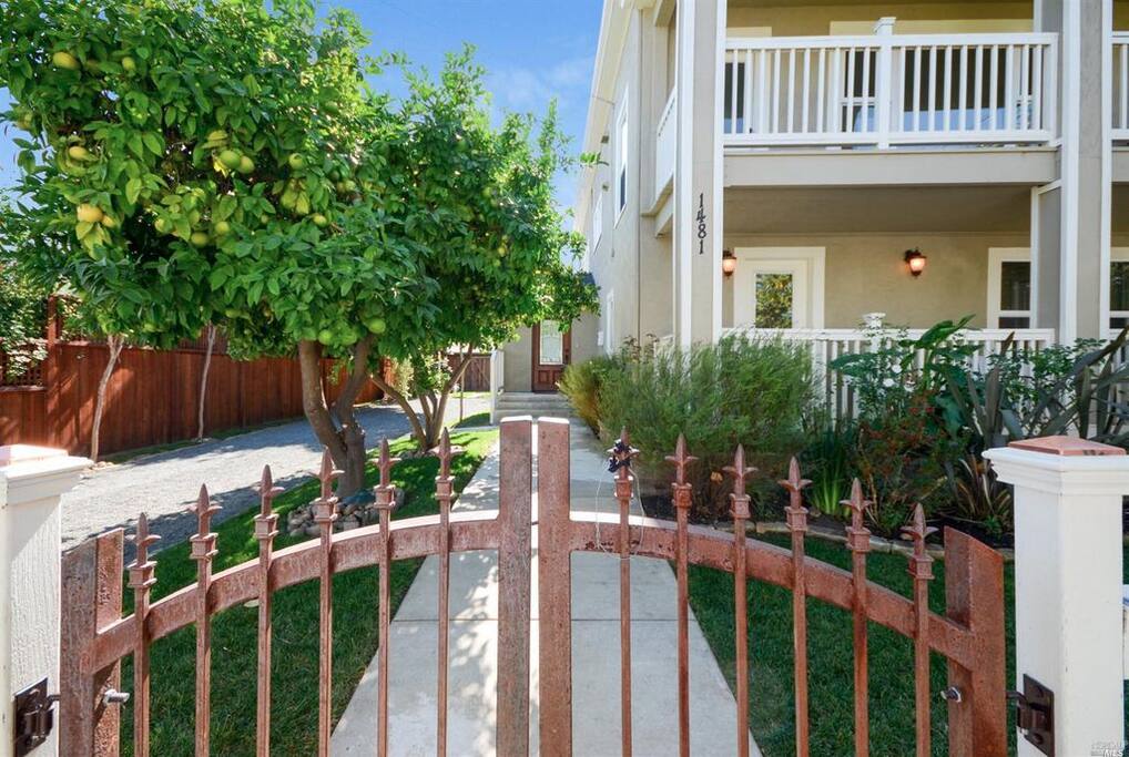 You will enter into the unit through the door on the porch