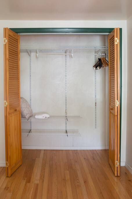 inbuilt closet. tons of space for clothes