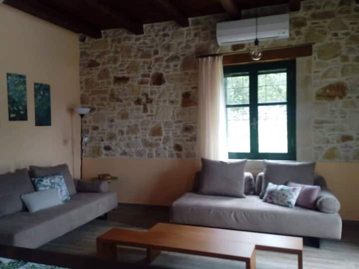 ห้องนั่งเล่นพร้อมเตียงโซฟา 2 หลัง