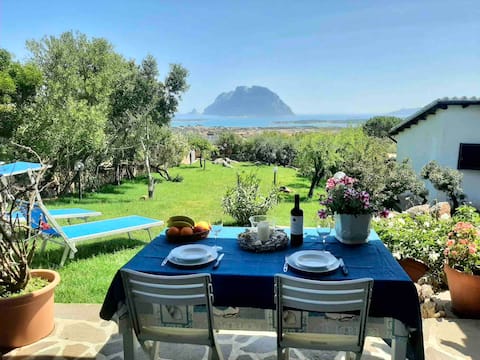 Breathtaking sea view house front Tavolara island