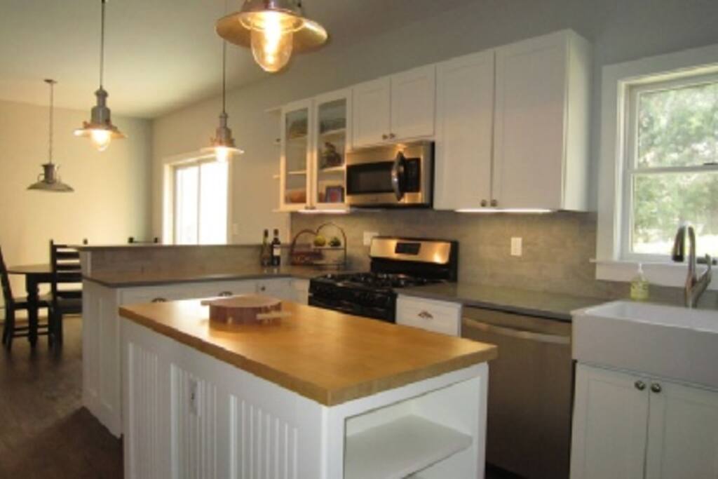 Open kitchen with gas stove