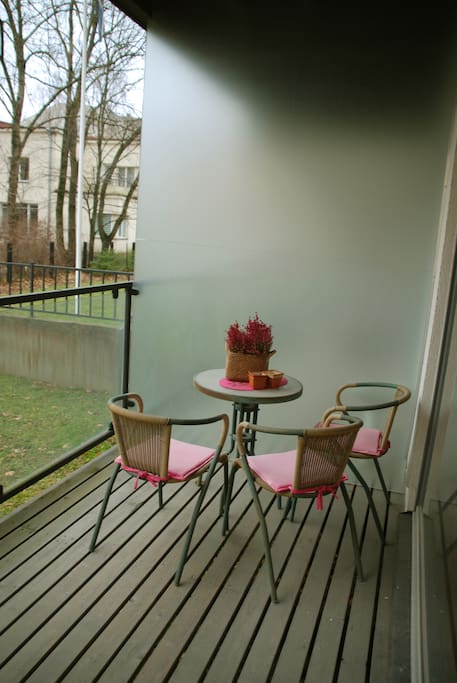 This romantic balcony terrace perfect for enjoying your fresh morning coffee.