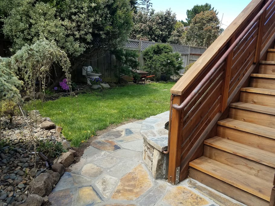 Stairway leading up to apartment.