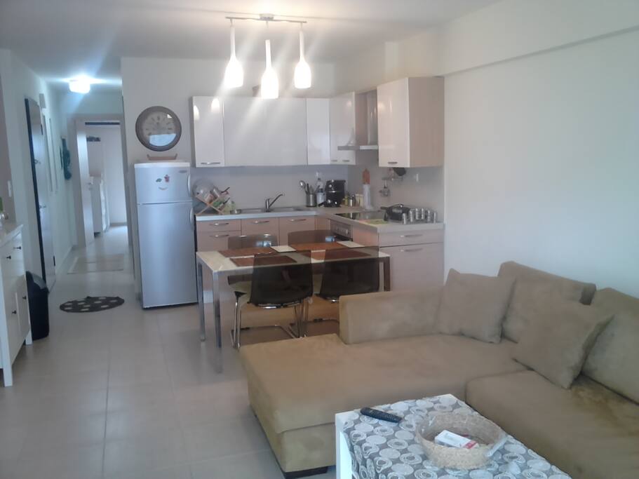 Living room and kitchen