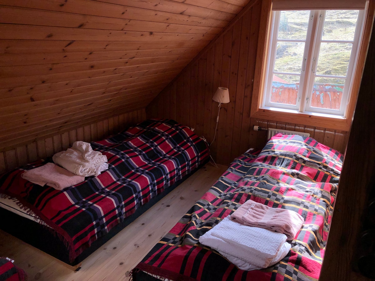 带两张单人床的卧室