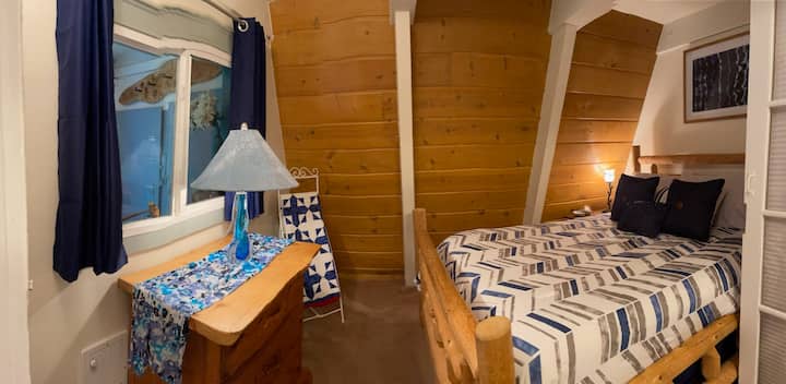 Queen bedroom on main floor, conveniently located directly across from the bathroom.  