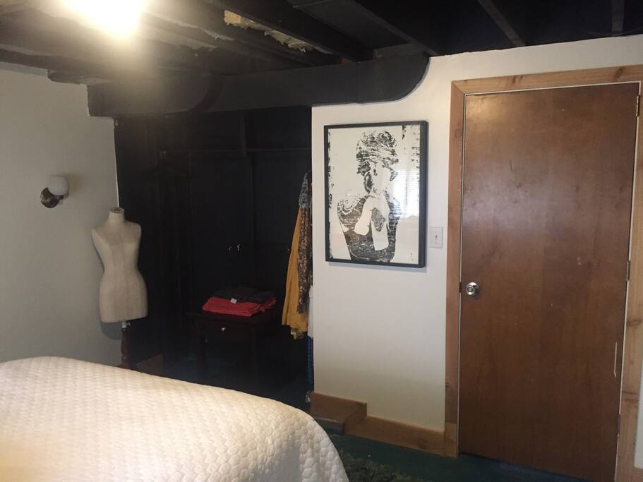 Closet with ample space for your belongings. Some of my vintage keepers are kept here but tucked out of the way.