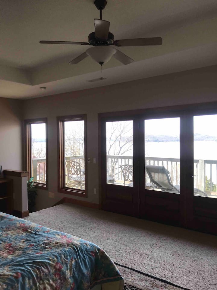 Master bedroom with private deck