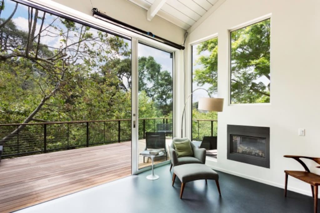 Indoor outdoor living with expansive 11ft sliding glass doors