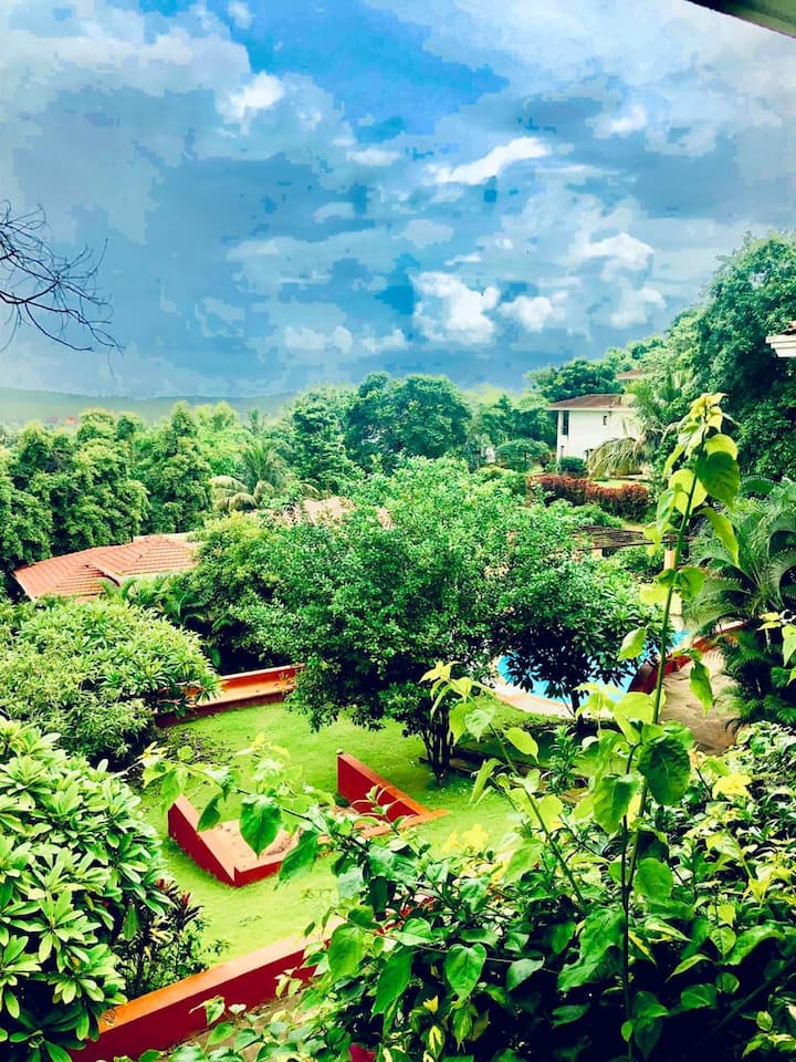 VIEW FROM VILLA HALL BALCONY